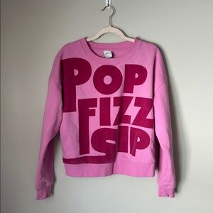 Anthropologie Pink Pop Fizz Sip Sweatshirt